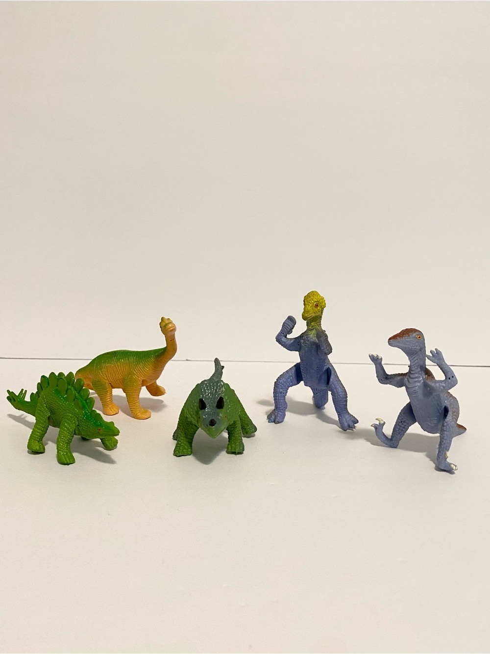 Vintage Poseable Bendy Dinosaur Figures Rubber Bendable Toys 1990s Toy Lot